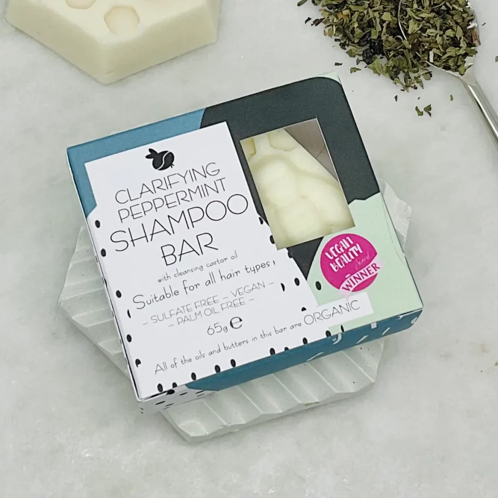 Clarifying Peppermint Shampoo Bar for curly and wavy hair by Bean & Bee | Available at Sage Folk